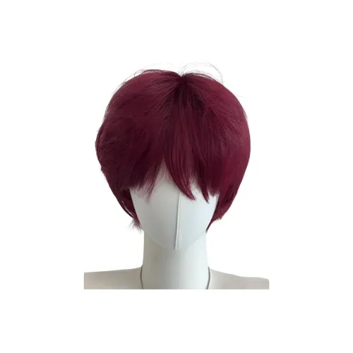 UMIFFA Мужская парик с короткими волосами корейский стиль украшение малиново-красный дифференциальный Grinder крышка