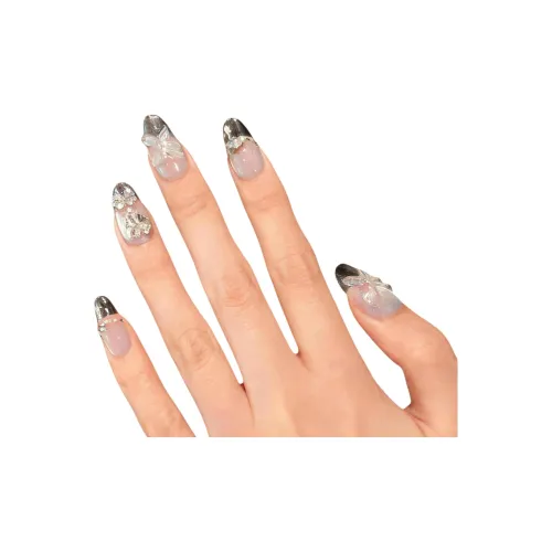 Yun Yue Joe Сон бабочки Blue Sea Весенне-летний Ледяная прозрачность False Nail Овал Синий Градиентный Coquette