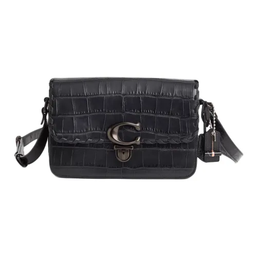 COACH Studio Кожа Плечевая Сумка Средняя Женская Черная