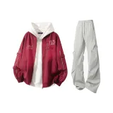 Бургундский + Светло-серые штаны