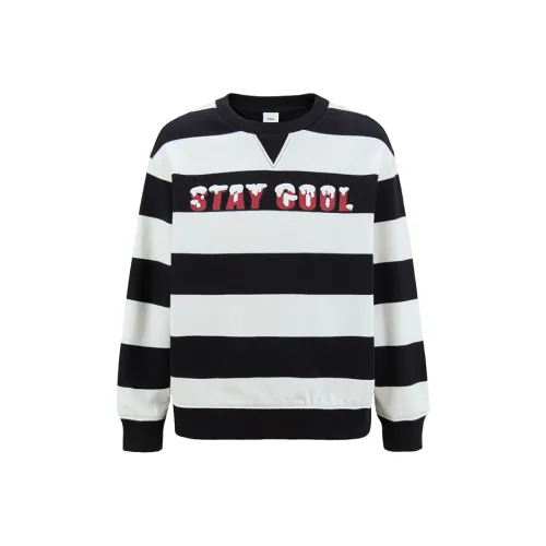 Little MO CO. Черно-белые полосы KIDS Свитшоты