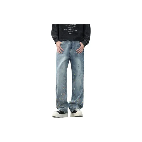 ZENGZHI Джинсы Свободный крой Прямой крой Унисекс