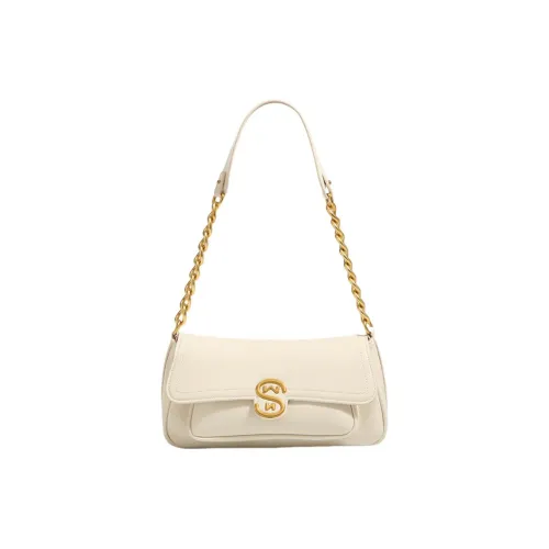 TTaG．baG Microfiber Synthetic Leather Portable Crossbody Bag Shoulder Bag Women's Ecru Silver Black ТТaG．baG Микрофибра Синтетическая Кожа Портативная Сумка через плечо Сумка на плечо Женская Экрю Серебряный Черный