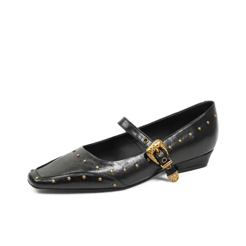 Beijiani Грубый каблук Мэри Джейн туфли 2CM Женские