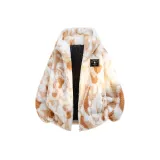 Оранжевый хлопковый пуховик пальто