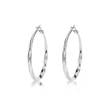 Серьги-кольца 3479, серебряный, 4 см