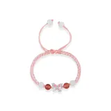 Розовый браслет с бабочкой, плетеный