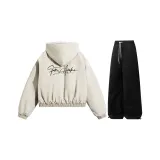 Комплект одежды (Серый топ + Черные штаны с флисовой подкладкой)