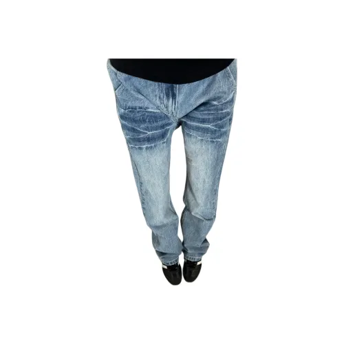 DAFK Ice Blue Semi Elastic Waist Men's Jeans DAFK Ледяной Синий Полу-Эластичный Пояс Мужские Джинсы