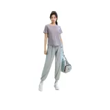 Комплект одежды (Фиолетовая рубашка с коротким рукавом + Светло-серые штаны)