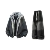 Чёрный + Чёрный Джинсы с Флисовой Подкладкой