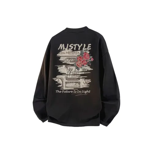 MJ STYLE Длинный рукав Т-рубашка Унисекс