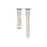 Белый с серебряной застежкой