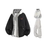 Чёрный+Белый Серый Свитшот+Светло-Серые Штаны