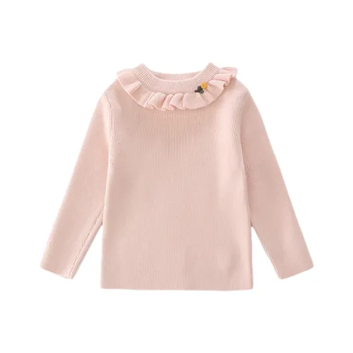 RHOBESAM Бежевый Соус Малыш Воротник Цветочный Свитер Розовый KIDS Свитеры