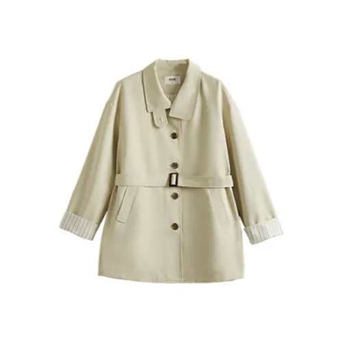 SLLSKY Зеленый Хаки Женская Тренч