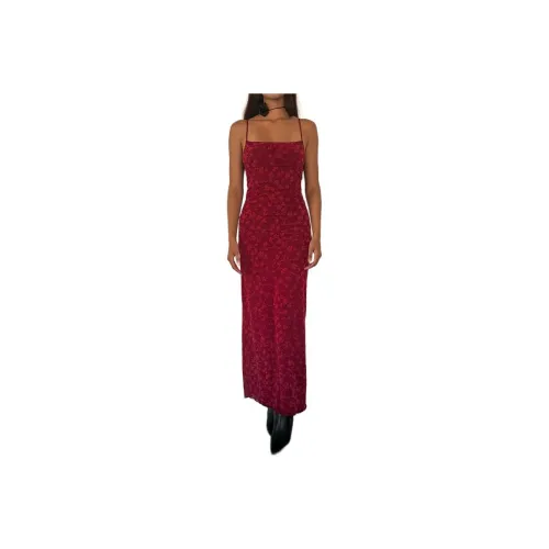Motel Rocks Darsih Cami Maxi Dress Красный Grunge Цветочный Flock Slip Платье Женское
