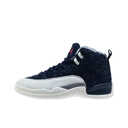 Jordan Air Jordan 12 International Size Pilot High Top Vintage Баскетбольные Кроссовки Мужские Синие