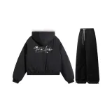 Комплект одежды (Черный топ + Черные штаны с флисовой подкладкой)