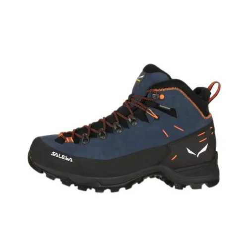 SALEWA ALP Mate Противоскользящий Устойчивый к истиранию MID Топ Походная обувь Мужская Синий Черный