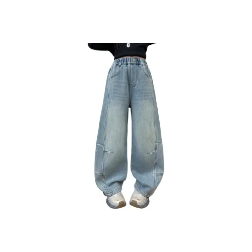 MUTONGSHAONIAN Светло-синие джинсы с флисовой подкладкой для школьников