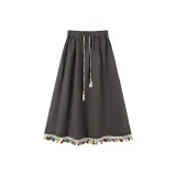 Серая длинная юбка