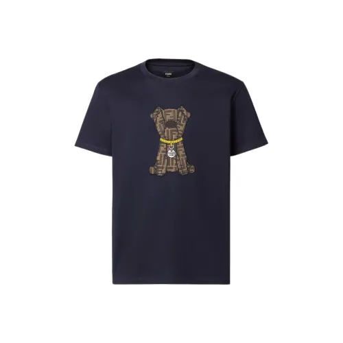 FENDI Blue Мужские T-рубашки