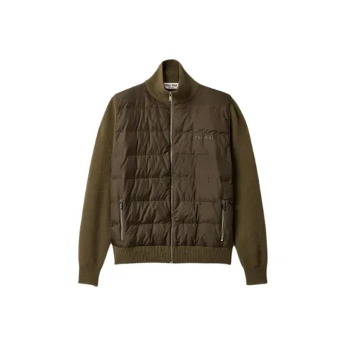 MIU MIU Оливково-зеленый Женский пуховик