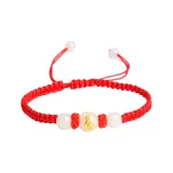 Светящийся в темноте браслет с бусинами в форме собаки - красная нить