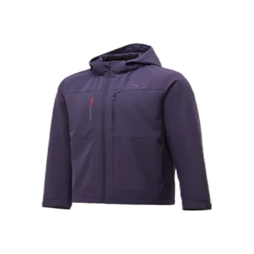 Anta Ткани вязаные Тонкий Пальто Женские Cang Ротанг Фиолетовый