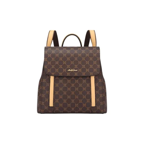 MashaLanti ПВХ с синтетической кожей дорожный рюкзак женский темно-коричневый и абрикосовый