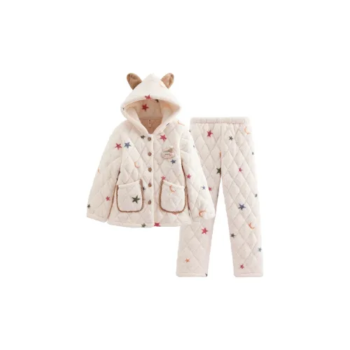 FENTENG FX26950111 Экрю Женские Пижамные Комплекты