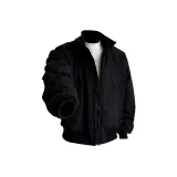 Черный хлопковый пуховик утеплённый термический