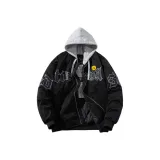 Чёрный, хлопковый, с капюшоном