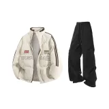 Экрю + Черные штаны