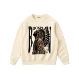 Абрикосовый свитшот с круглым вырезом