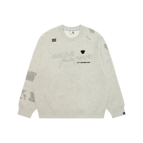 Aape Fw25 Свитшот Мужской Серый Белый