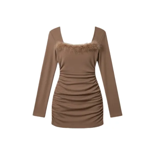 ONEPASS Длинное платье с длинными рукавами женское