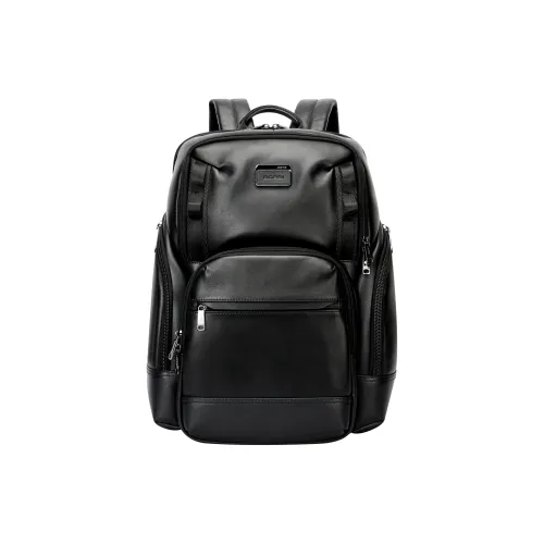 BOPAI Рюкзак из коровьей кожи стандартный мужской черный
