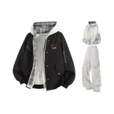 Чёрный+Белый Серый Свитшот+Светло-Серые Штаны