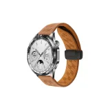 Crazy Лошадь Узор Светло-Коричневый с Черной Застежкой