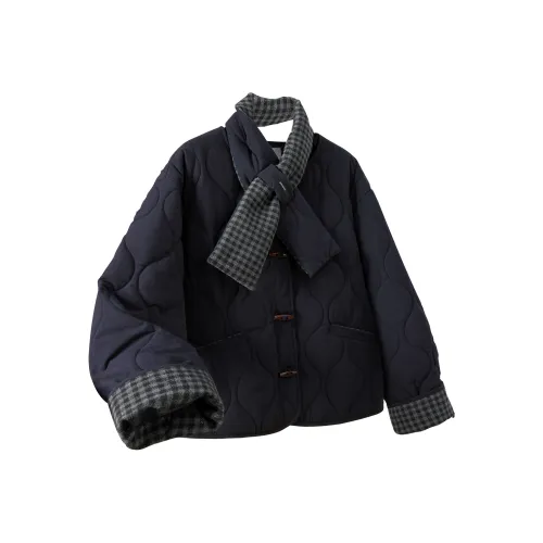 TOUCH Хлопковый пуховик женский темно-синий