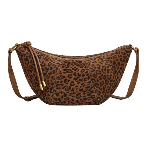 Crtnzo Kroez Сумка через плечо из коровьей кожи с синтетической кожей женская леопардовый коричневый