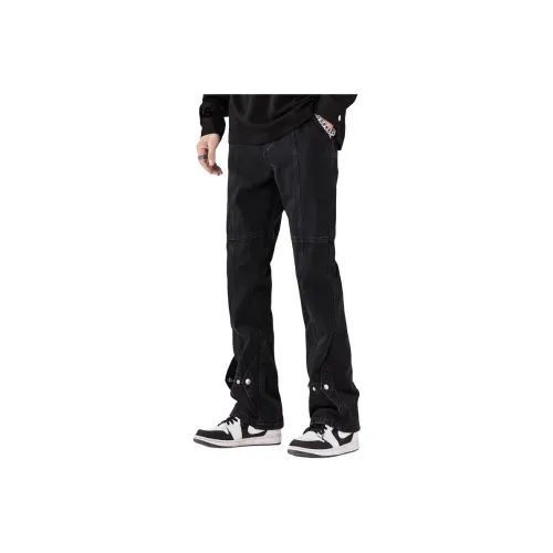 BAOMIKA Черные Унисекс Джинсы