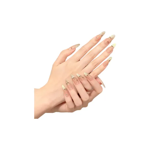 Yun Yue Joe Вишня Кошачий глаз В THE GOLDEN AUTUMN False Nail Длинный Золотой Градиентный Coquette