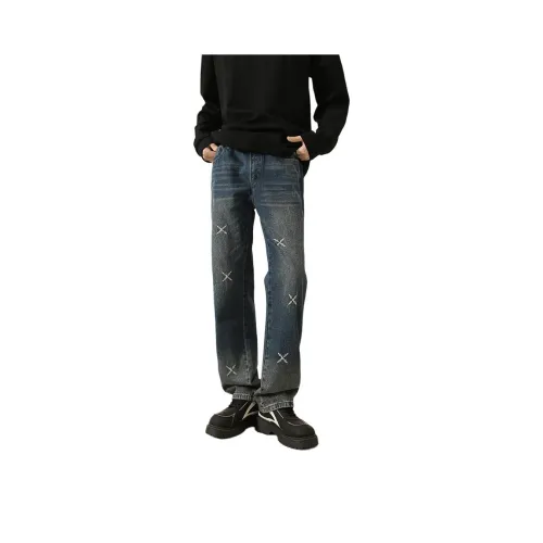 ZENGZHI Джинсы Свободный крой Прямой крой Унисекс