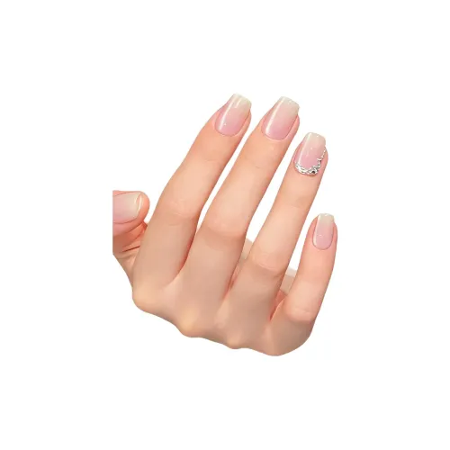 Rui Jin Ручная LED Лампа для Ногтей Осветляющая False Nail MID Длина Розовый Зеленый Градиентный Кошачий глаз 22 мм