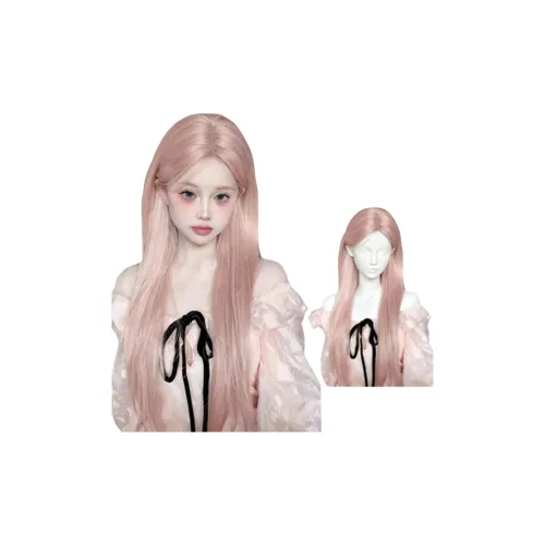 GLUNA Розовый Средний Длина (размер в длину) Прямые волосы Женская Перука Высокая температура Пряжа