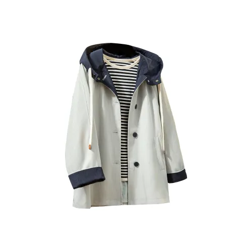 TOUCH Тренчкот Женский Светло-Серый Зеленый