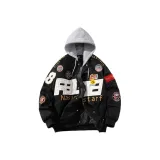 Чёрный, хлопковый, с капюшоном